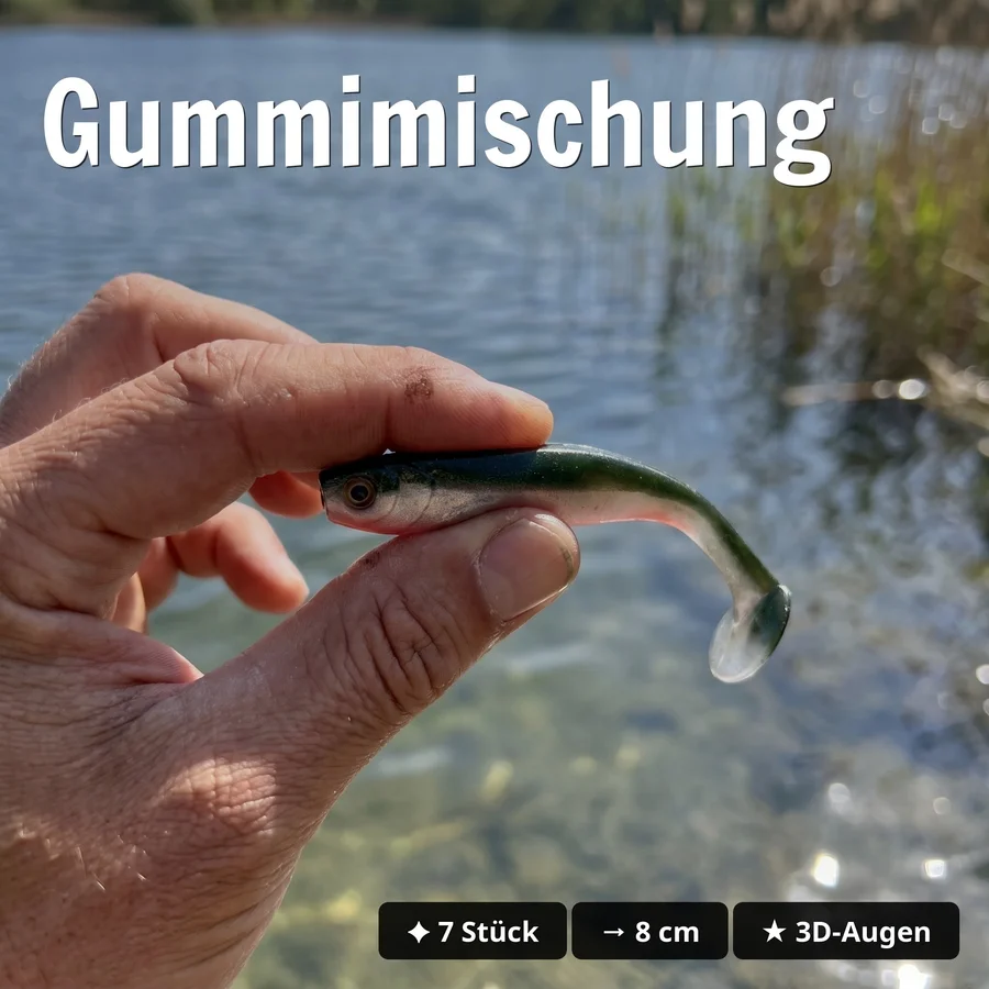 Zite Fishing Inzite Pershad Crystal Flame Gummiköder 8 cm – 7 Stück Softbait für Barsch - Gummimischung