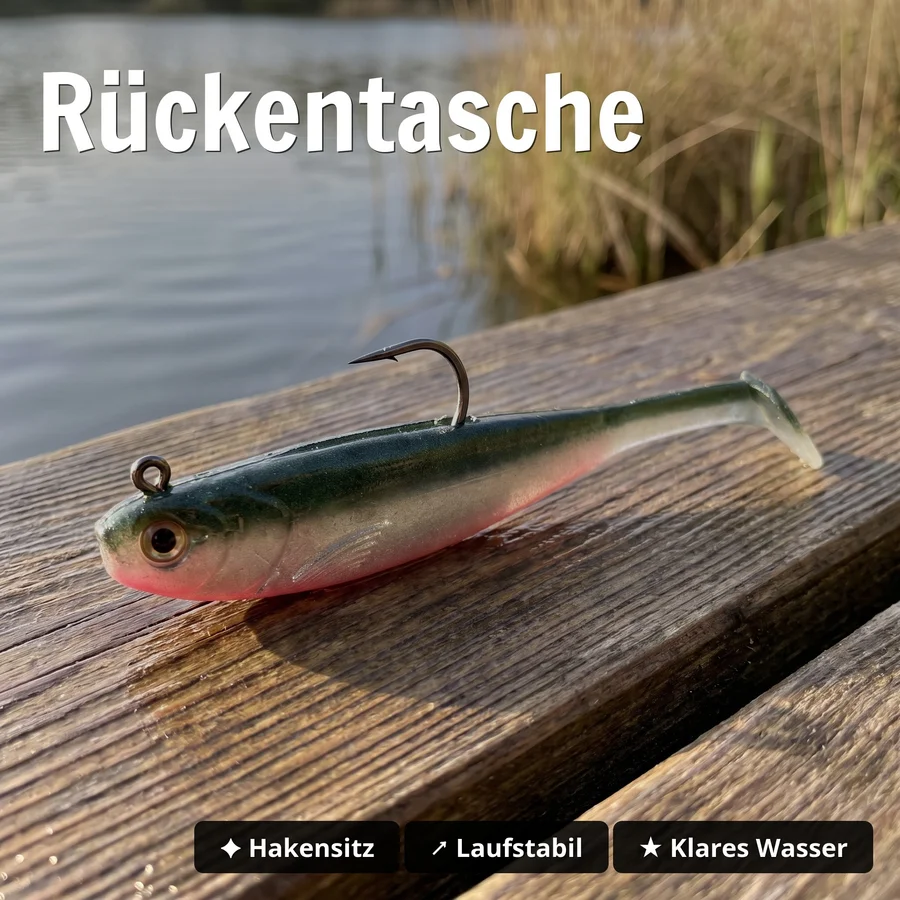 Zite Fishing Inzite Shad Crystal Flame 12 cm Gummifisch 5 Stück – Zander Angeln - Rückentasche