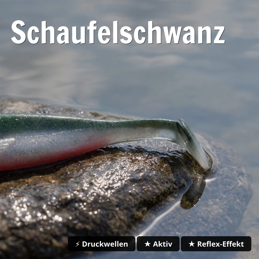 Zite Fishing Inzite Shad Crystal Flame 12 cm Gummifisch 5 Stück – Zander Angeln - Schaufelschwanz