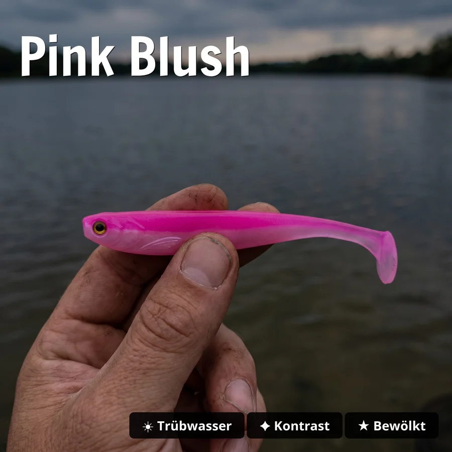 Zite Fishing Inzite Shad Pink Blush 12 cm 5 Stück – Gummifisch für Zander - Pink Blush