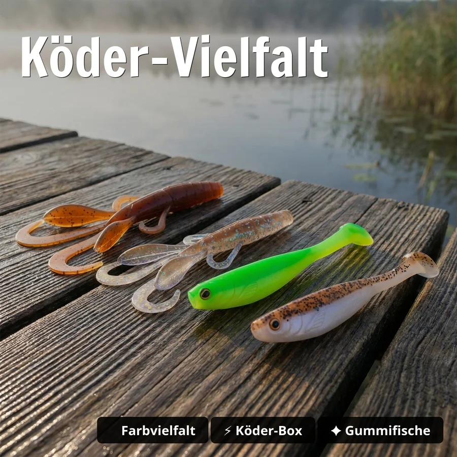 Zite Fishing Ultimative Starterbox Barsch – Komplettset mit Gummifischen, Rigs & Jigspinner - Köder-Vielfalt