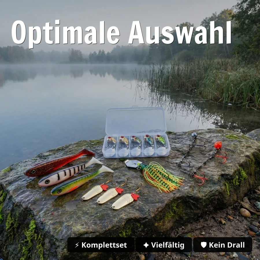 Zite Fishing Ultimative Starterbox Hecht – Komplettset Hecht Gummifisch Blinker Jigspinner - Optimale Auswahl