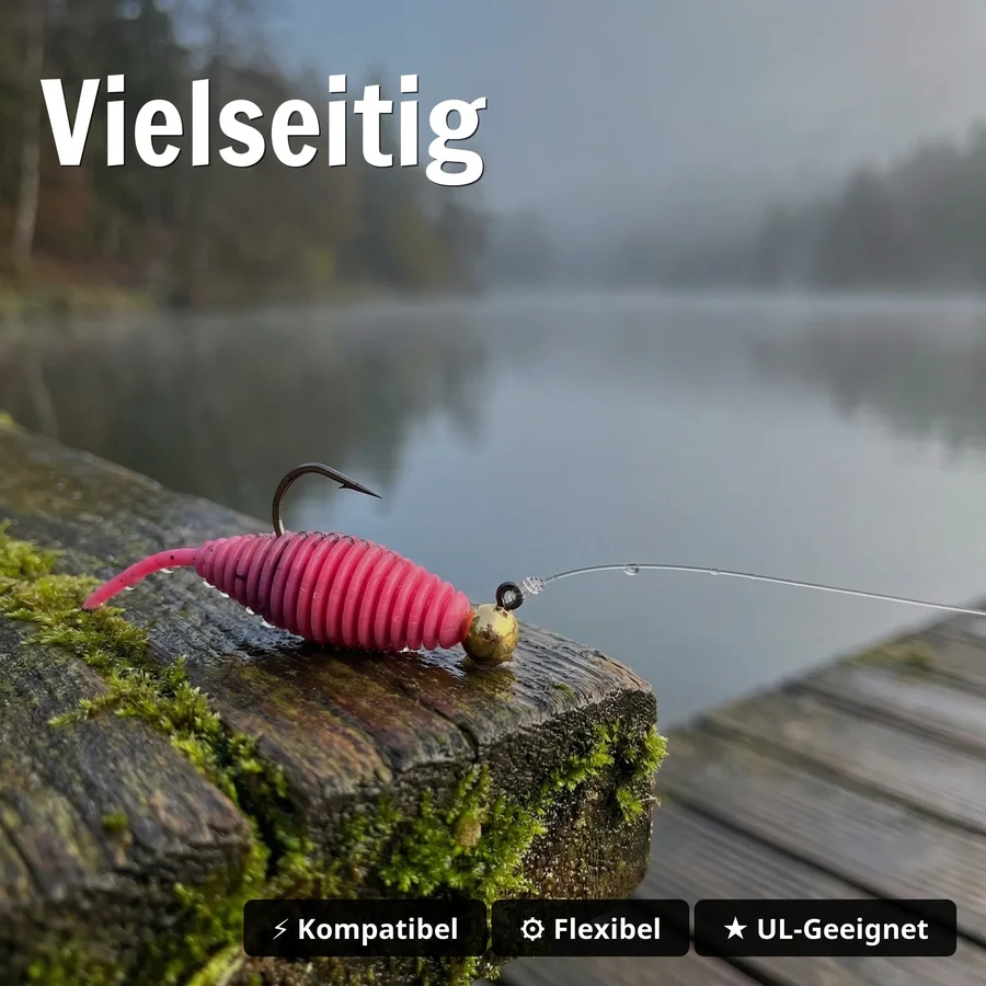 Zite Fishing Big Bug Starterset - 32 Gummiköder Käferimitate mit Premium Tungsten Pro Sharp Jighaken in Metallic #4 Fore - Vielseitig