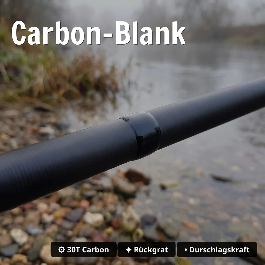 Zite Fishing Inzite Pro Stick Pike XL 255 - Big-Bait-Spinnrute 80-150g für Hecht & Raubfisch - Carbon-Blank