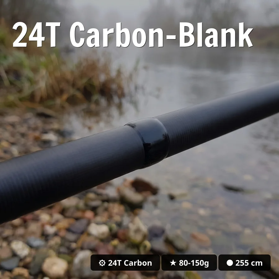 Zite Fishing Inzite Base Stick Pike XL 255 - Hechtrute für Big Baits, 80-150g Wurfgewicht, 24T Carbon - 24T Carbon-Blank