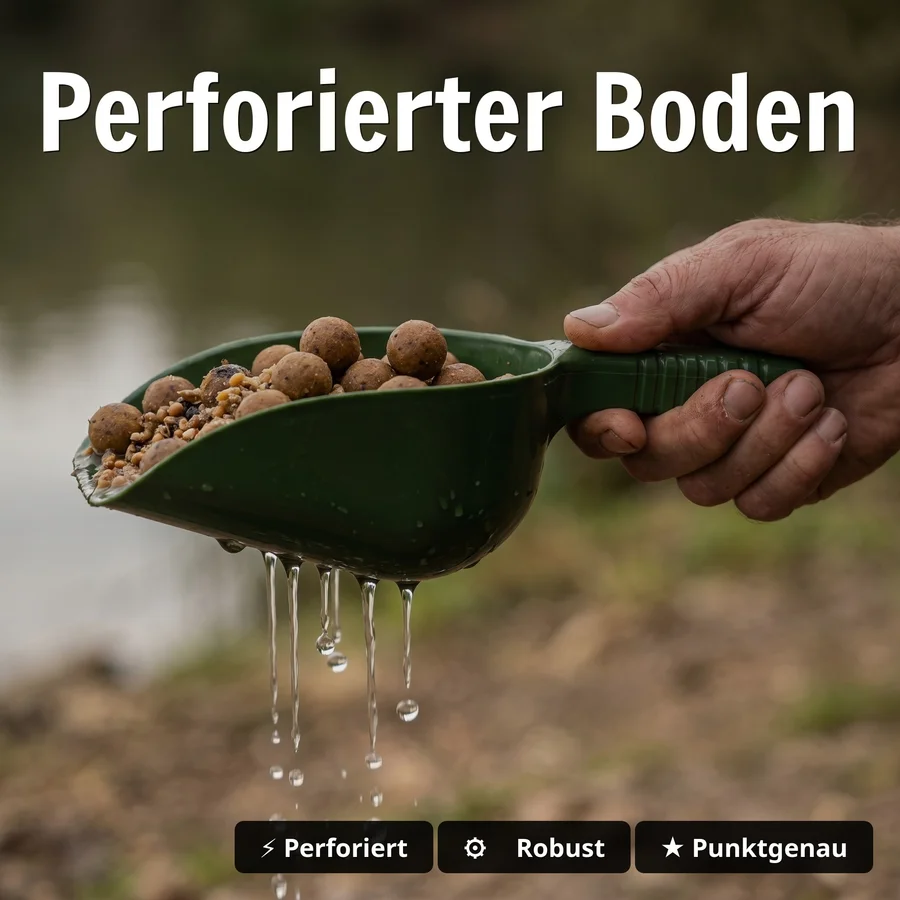 Zite Fishing Futterschaufel-Set – 2 Baiting Spoons mit perforierten Boden für Karpfenangeln - Perforierter Boden