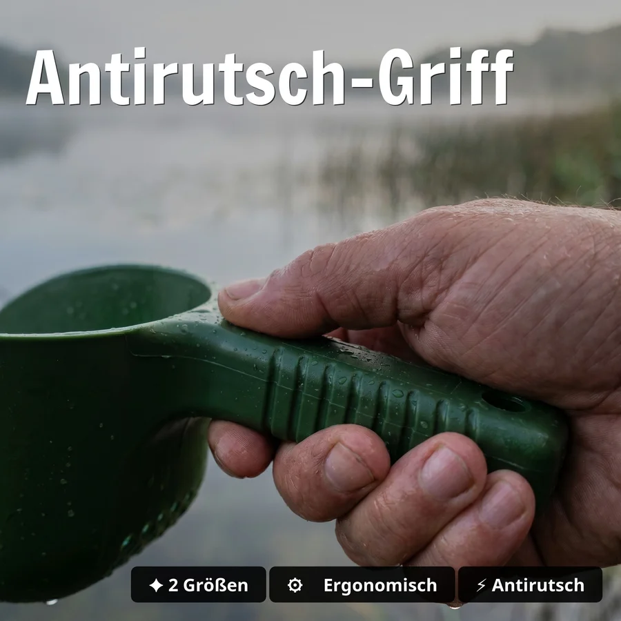 Zite Fishing Futterschaufel-Set – 2 Baiting Spoons mit perforierten Boden für Karpfenangeln - Antirutsch-Griff