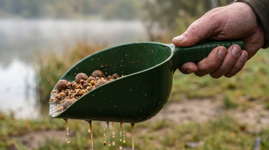 Zite Fishing Futterschaufel-Set – 2 Baiting Spoons mit perforierten Boden für Karpfenangeln  - Präzises Füttern ohne Kleckern