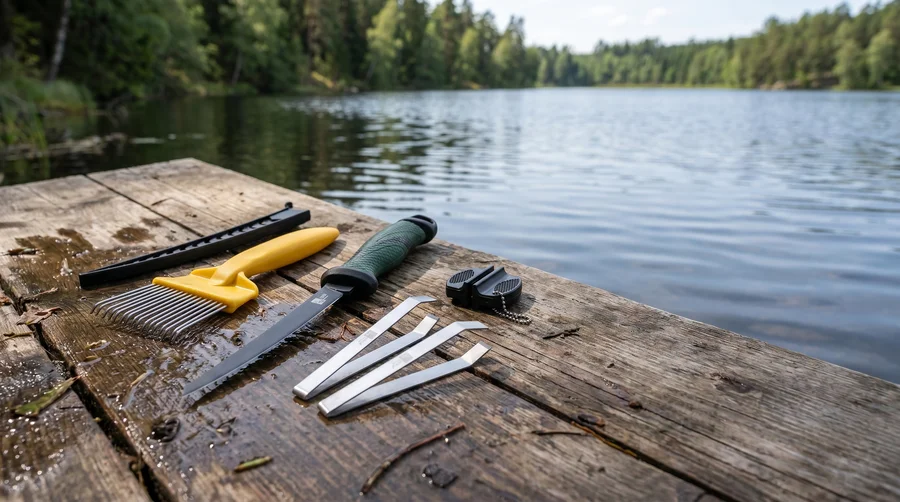 Zite Fishing All-in-One Filetier-Set – Filetiermesser 20cm, Filetierkamm & 2 Grätenzangen - Am Wasser & in der Küche