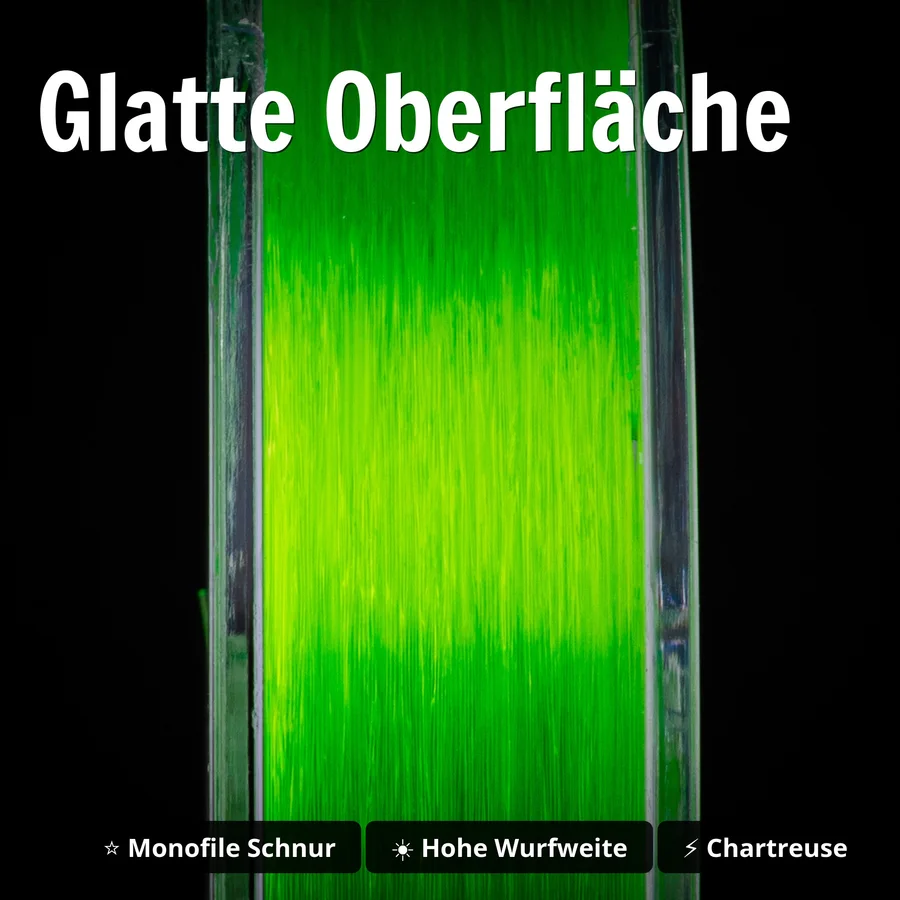 Zite Fishing Pro-Mono Elite Forelle – Monofile Angelschnur chartreuse, 300 m, 0,20 mm, 3,63 kg - Glatte Oberfläche