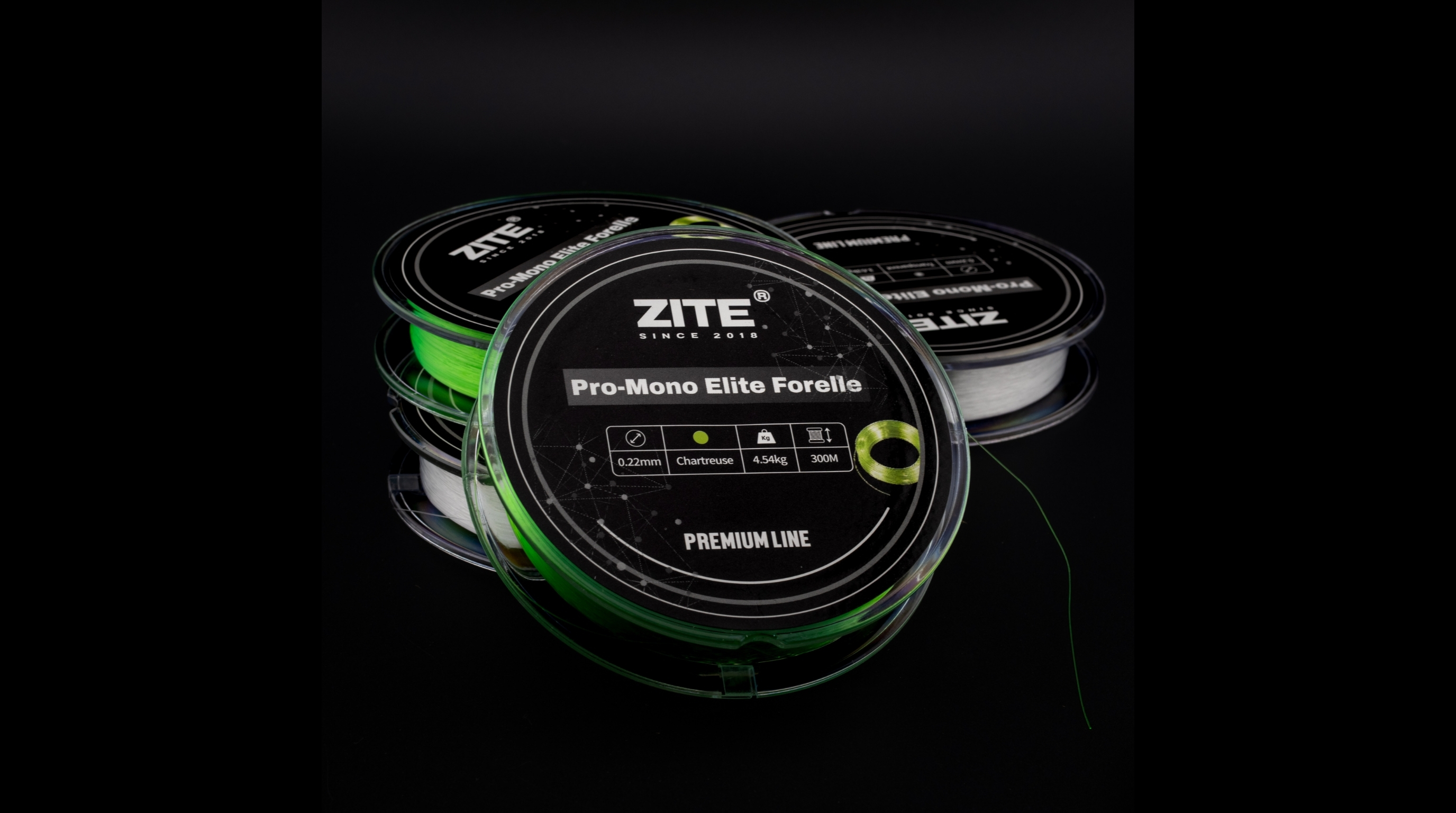 Zite Fishing Pro-Mono Elite Forelle – Monofile Angelschnur chartreuse, 300 m, 0,22 mm, 4,54 kg - Starke Würfe, sichere Knoten