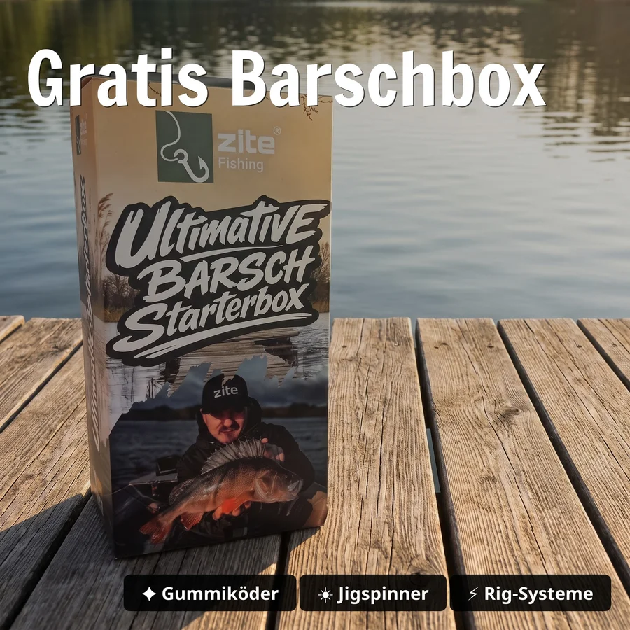 Barsch Angelset Komplett: Spinnrute 225 cm + Rolle Pro 2000 bespult + Rutentasche 1,30 m + Starterbox GRATIS - Gratis Barschbox
