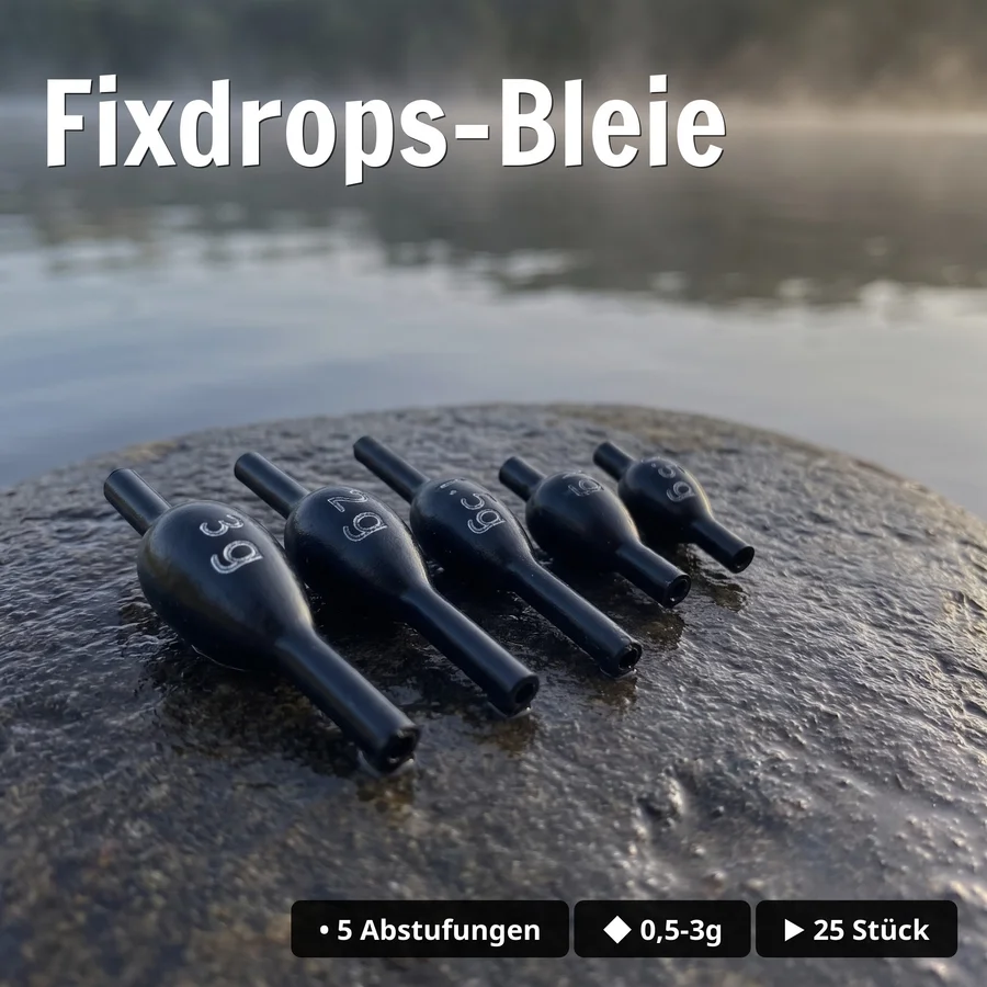 Zite Fishing Fixdrops Starterset - Komplettset für Forellenangeln mit Bleien, Haken, Wirbeln & Ködern - Fixdrops-Bleie