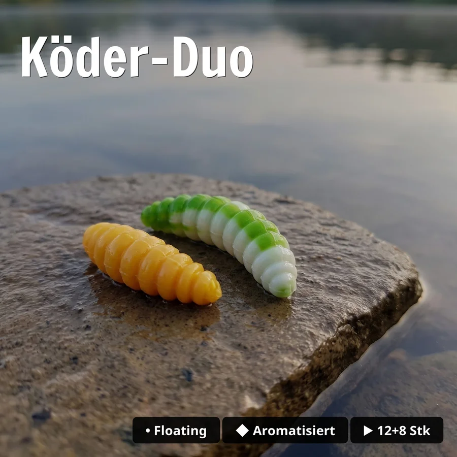 Zite Fishing Fixdrops Starterset - Komplettset für Forellenangeln mit Bleien, Haken, Wirbeln & Ködern - Köder-Duo
