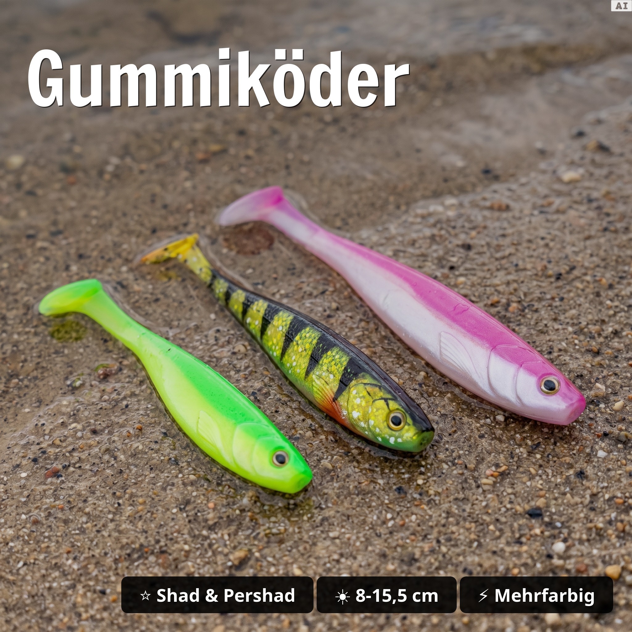 Zite Fishing Inzite Shad Starterset XXL 3 Größen – Gummifische, Tungsten & Jigheads, Skirts, Snaps & Tacklebox für Zande - Gummiköder