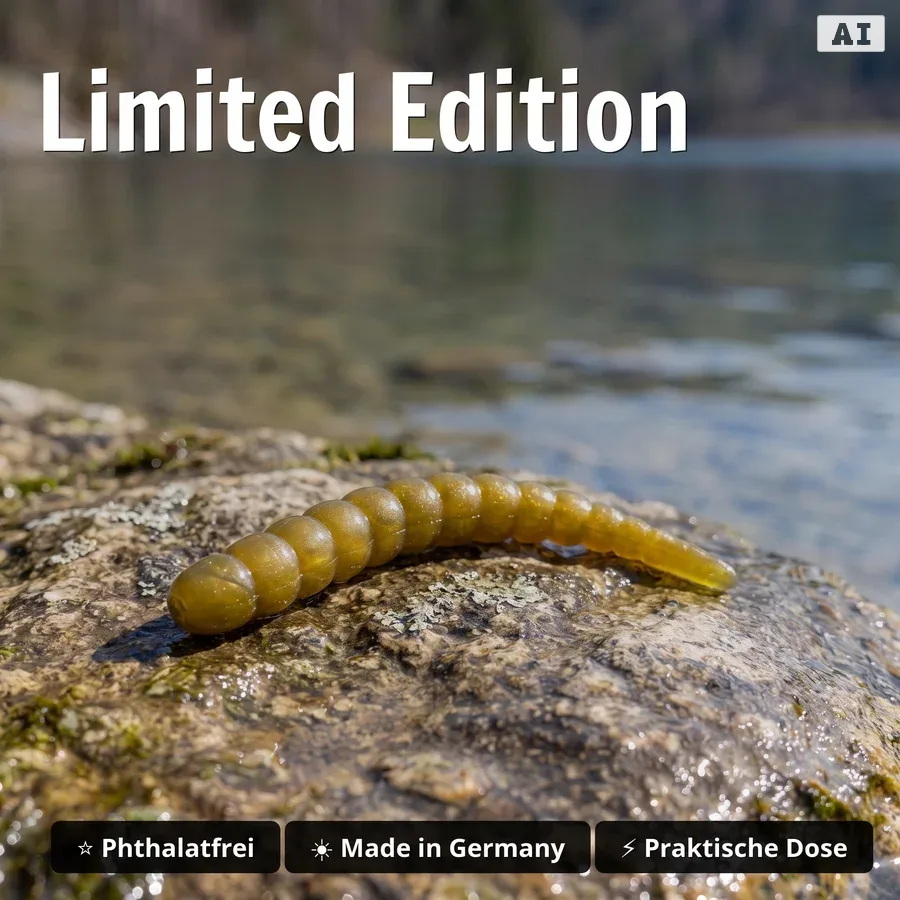 Zite Fishing Curly Viper Golden Olive 6,5 cm – Forellenköder Limited Edition, Dose mit 8+4 Stück GRATIS - Limited Edition