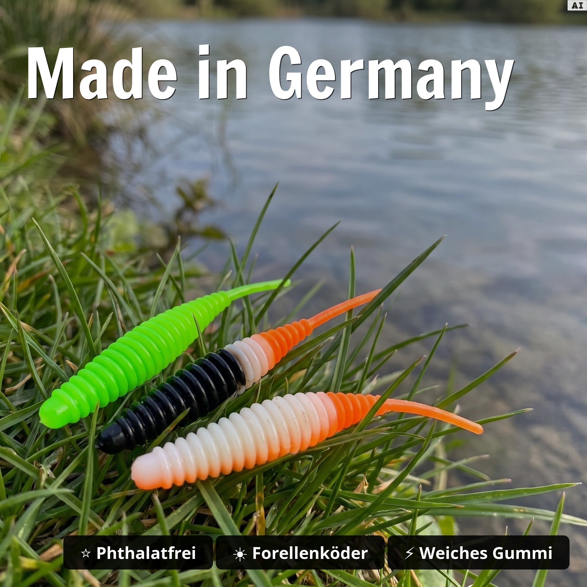 Zite Fishing Forellenköder Mix M – 7 Gummiköder-Sets für Forelle | Käse & Knoblauch | UL, Sbirolino, Dropshot - Made in Germany