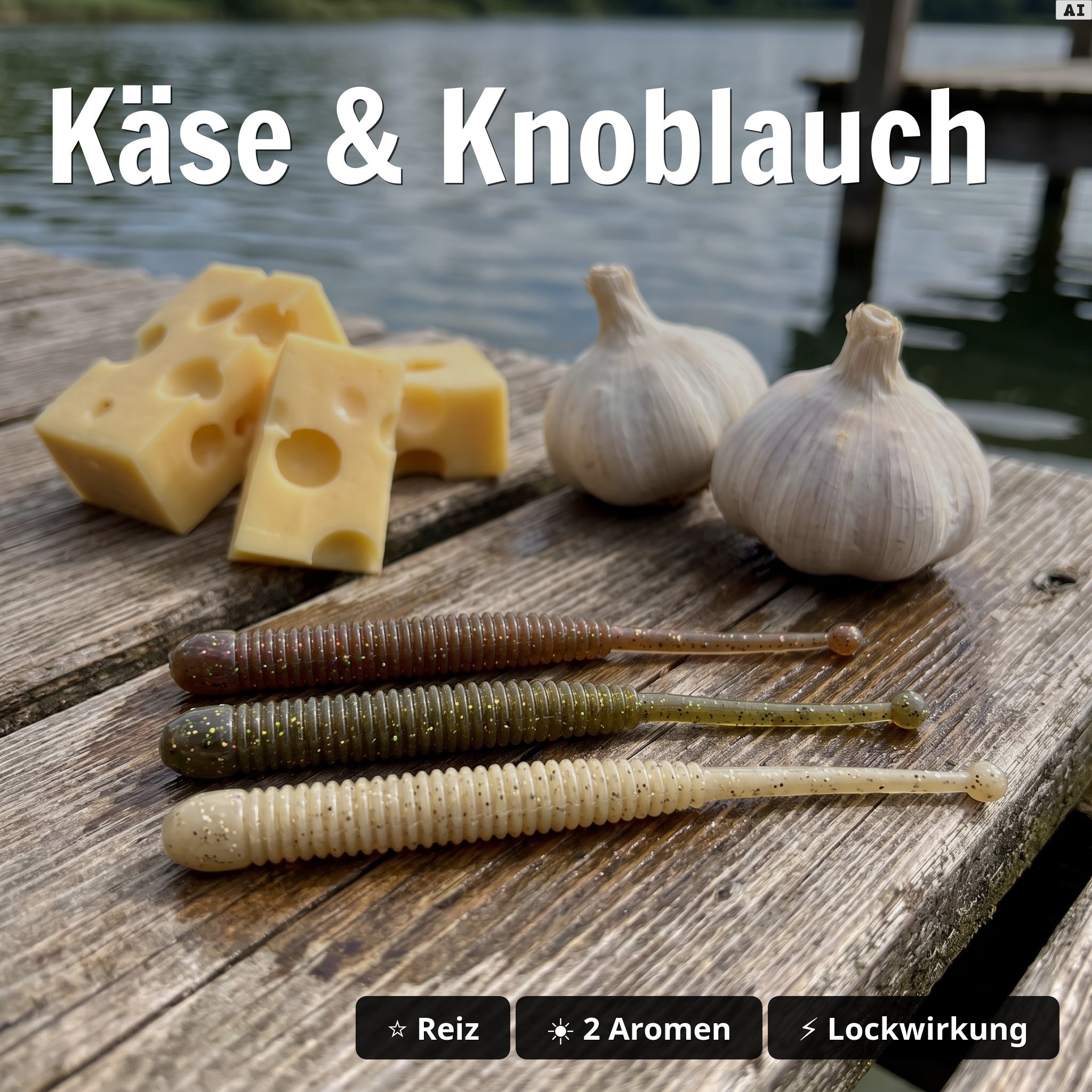 Zite Fishing Forellenköder Mix M – 7 Gummiköder-Sets für Forelle | Käse & Knoblauch | UL, Sbirolino, Dropshot - Käse & Knoblauch