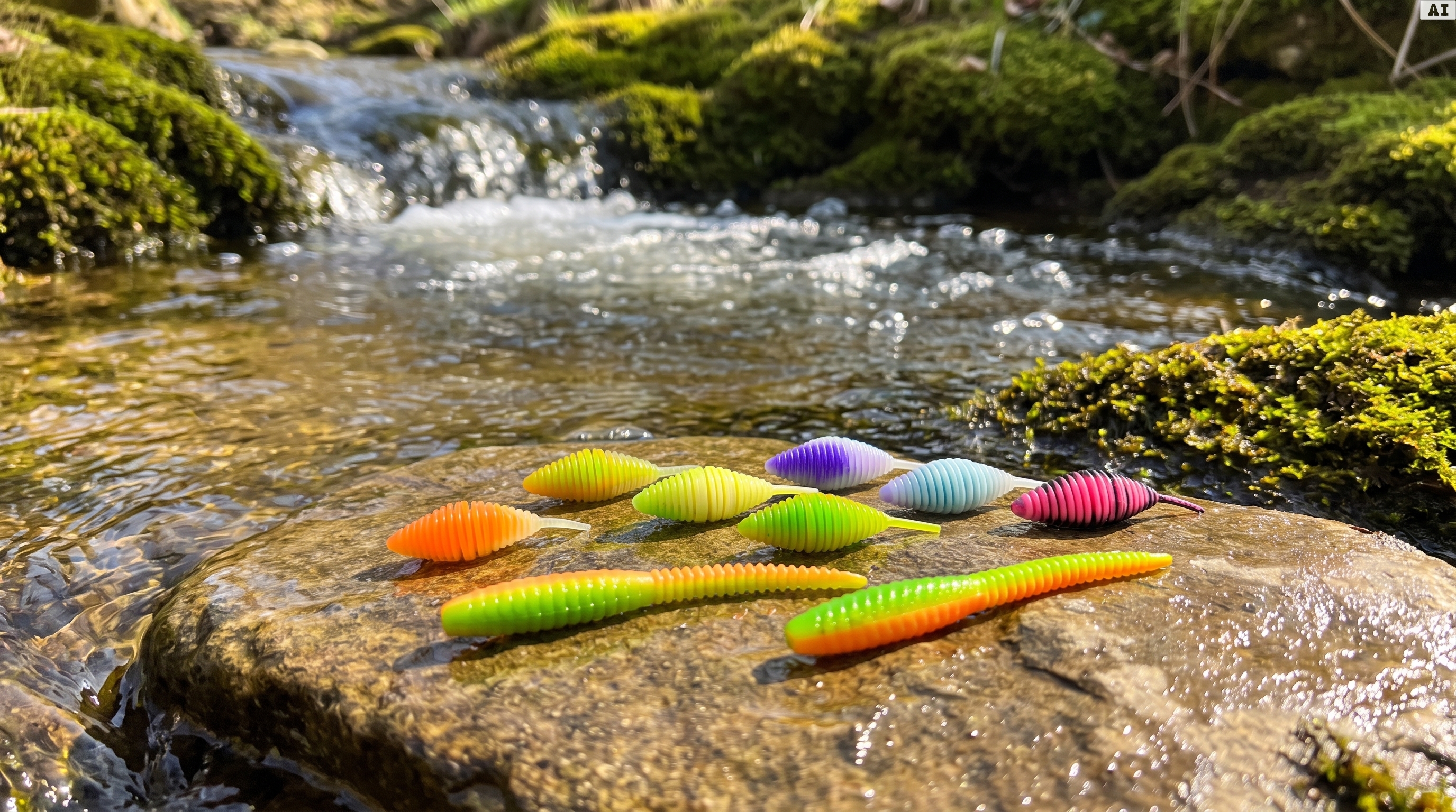 Zite Fishing Forellenköder Mix M – 7 Gummiköder-Sets für Forelle | Käse & Knoblauch | UL, Sbirolino, Dropshot - Vom Bach bis zum See