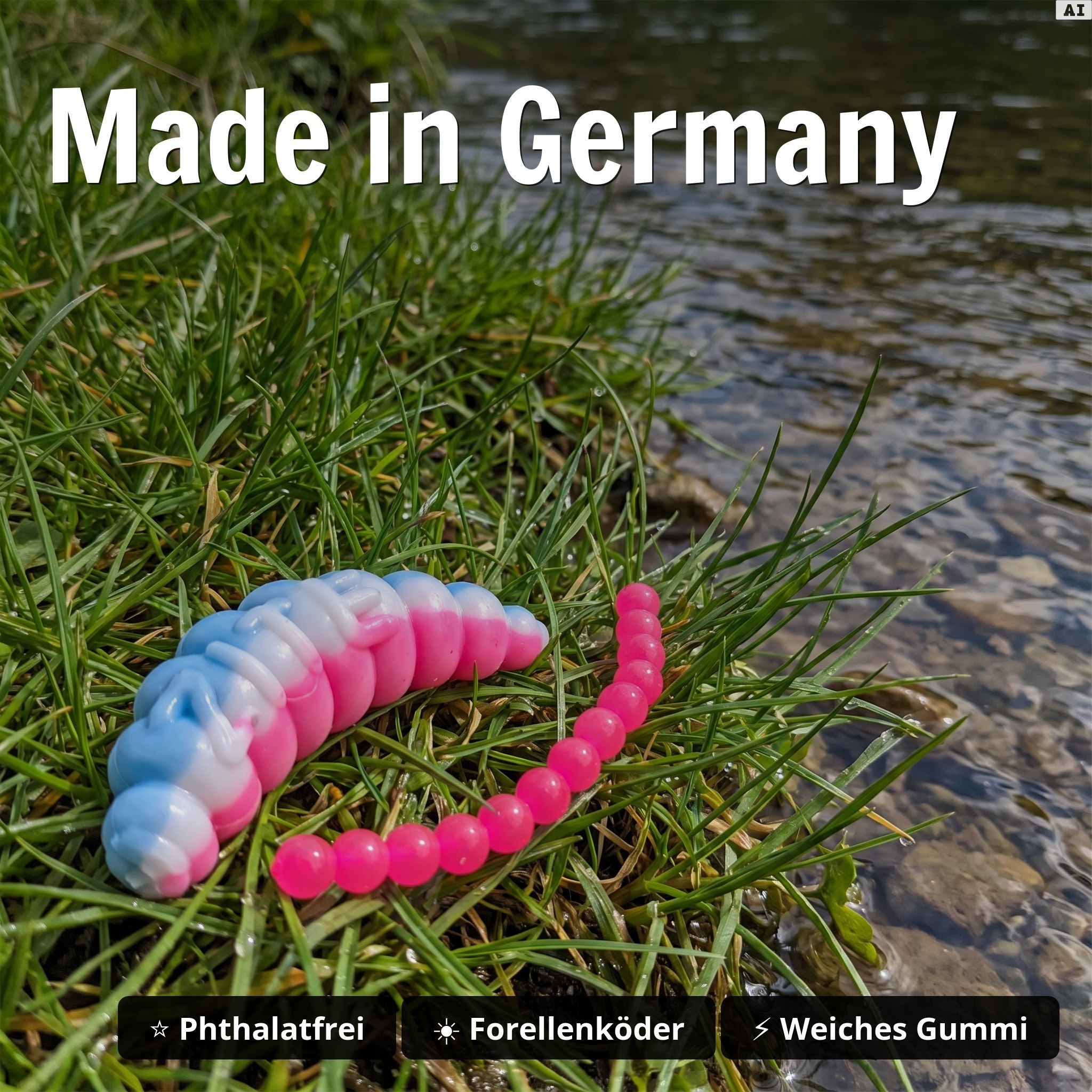 Zite Fishing Forellenköder Mix L – 9 Gummiköder-Sets für Forelle | Käse & Knoblauch | UL, Sbirolino, Dropshot - Made in Germany