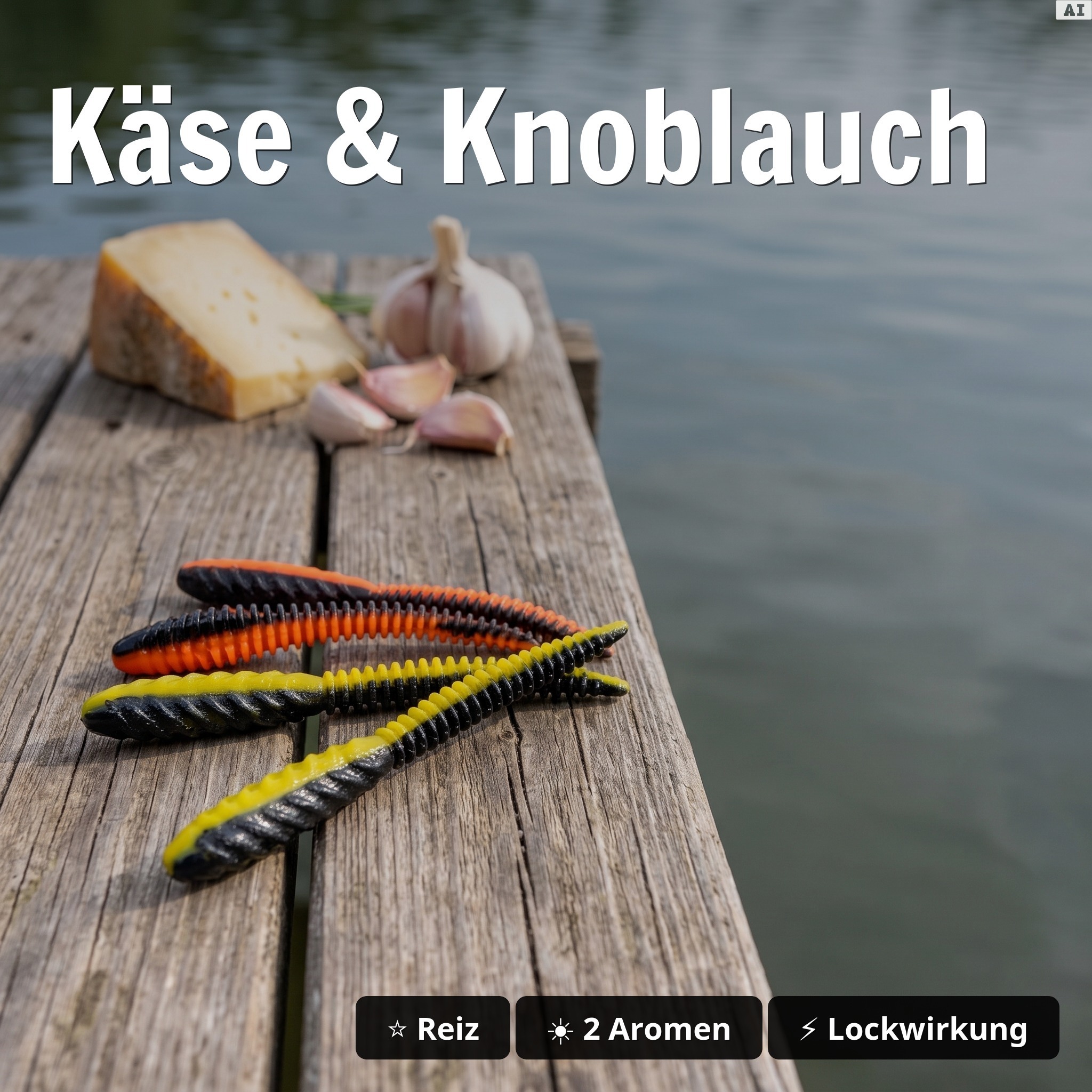 Zite Fishing Forellenköder Mix XL – 11 Gummiköder-Sets für Forelle | Käse & Knoblauch | UL, Sbirolino, Dropshot - Käse & Knoblauch