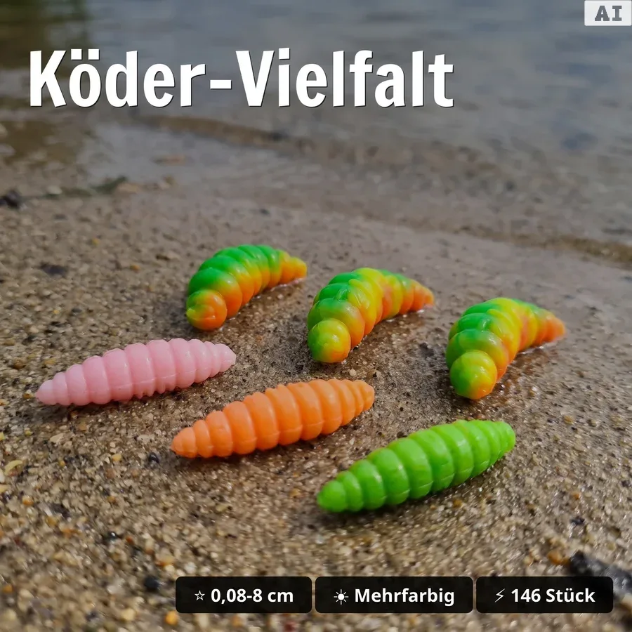 Zite Fishing Forellenköder Mix XL – 11 Gummiköder-Sets für Forelle | Käse & Knoblauch | UL, Sbirolino, Dropshot - Köder-Vielfalt