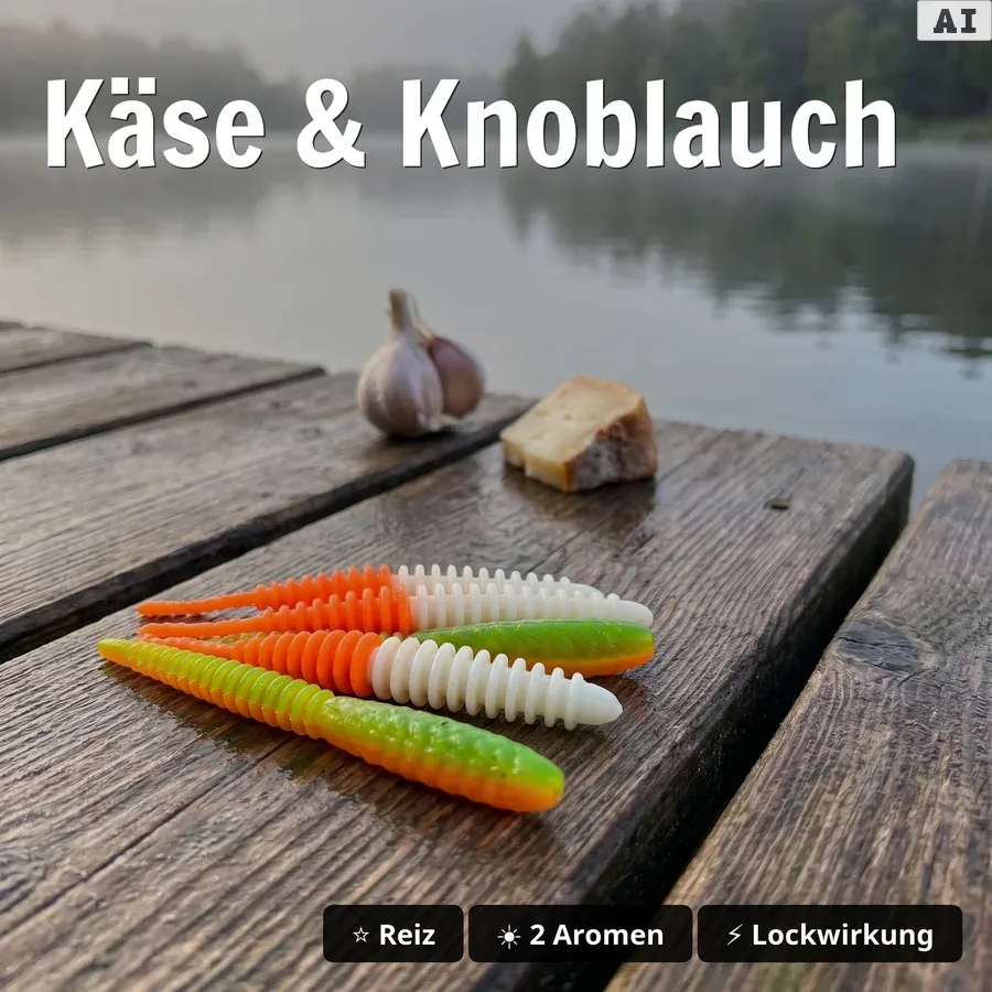 Zite Fishing Forellenköder Mix XL – 13 Gummiköder-Sets für Forelle | Käse & Knoblauch | UL, Sbirolino, Dropshot - Käse & Knoblauch