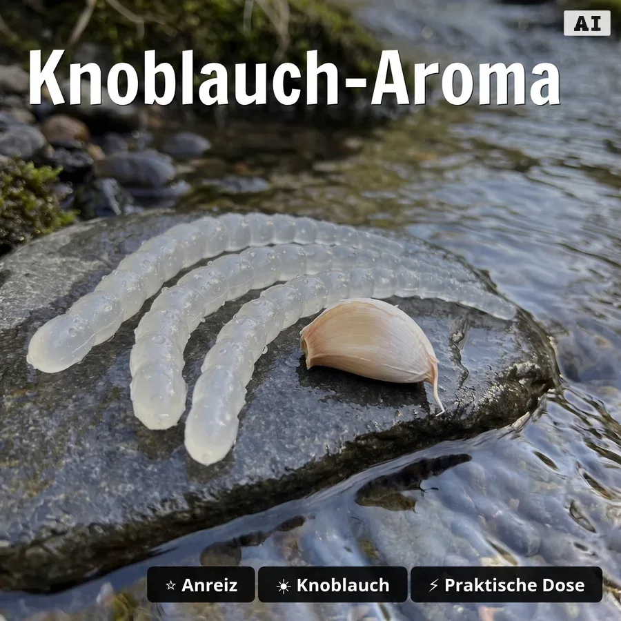 Curly Viper Glow Knoblauch 6,5 cm 8 Stück – Forellen Gummiköder UV-aktiv - Knoblauch-Aroma