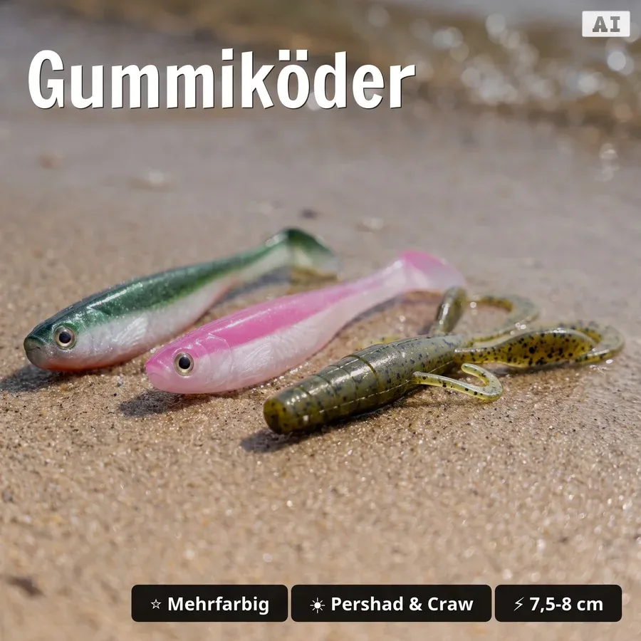 Inzite Skrrt Starterset - Für Barsch, Zander & Hecht inkl. Skirt Jigs, Pershad + Craw Gummiköder & Tacklebox GRATIS - Gummiköder