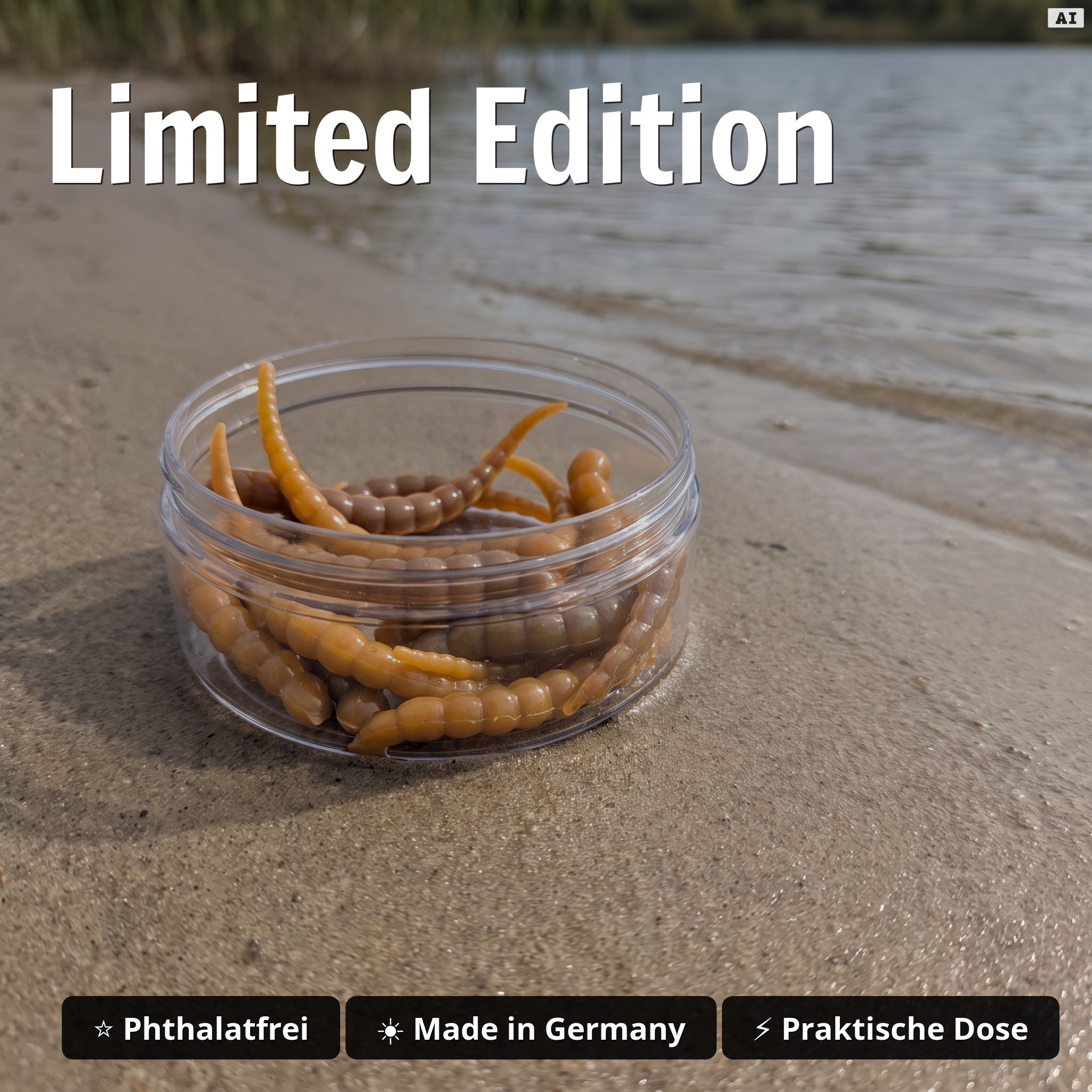 Curly Viper Caramel Pumpkin 6,5 cm – Forellenköder Limited Edition, Dose mit 8+4 Stück GRATIS - Limited Edition