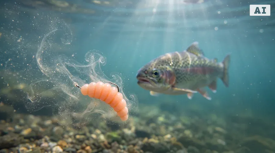 Big Mag Forellen Gummimaden Lachs UV-aktiv Knoblauch 3 cm 10 Stück - Extremer Reiz durch Knoblauch