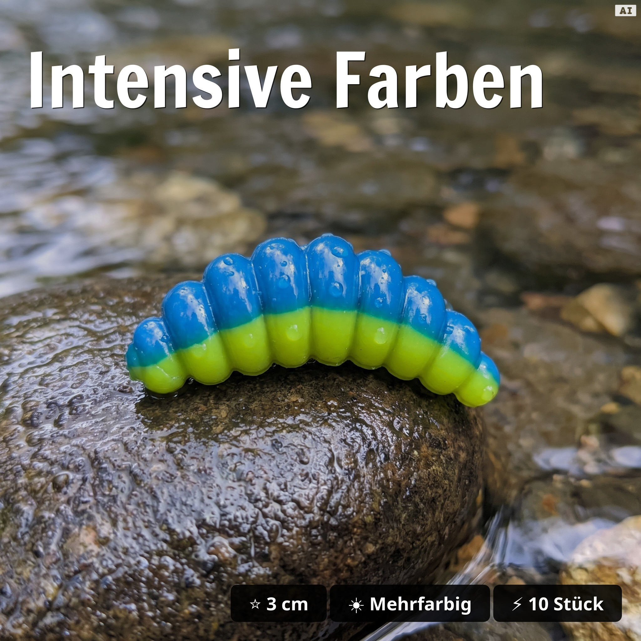 Big Mag Jungle Knoblauch 3 cm 10 Stück – Forellen Gummimade UV-aktiv - Intensive Farben