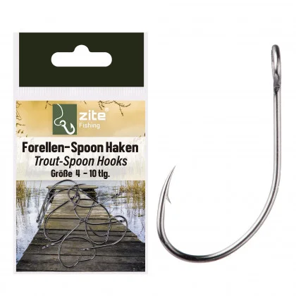 Forellen Spoon Haken Set Gre 4 10 Stck Forellenhaken Zite Fishing