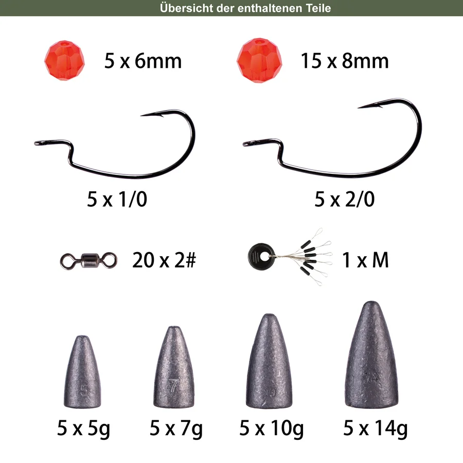 50 Plombs Balle Pêche 3,5g à 28g – Drop Shot Texas – Bar Truite
