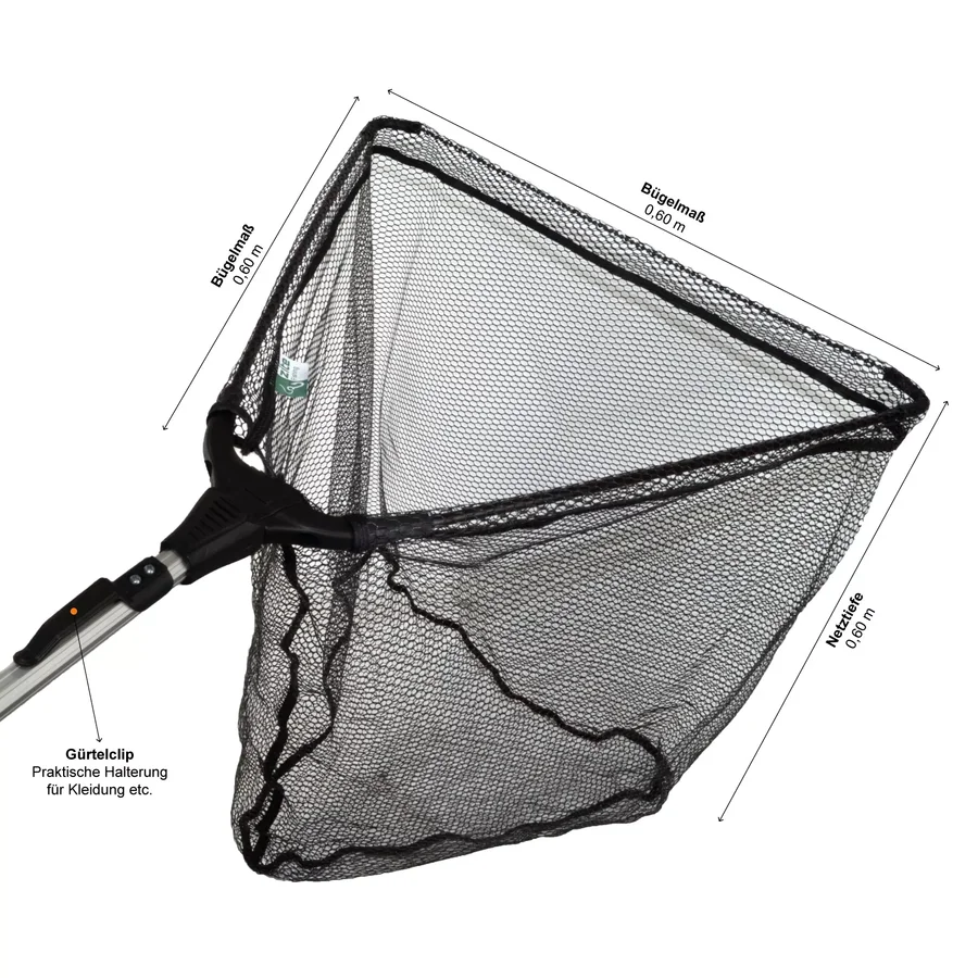Set mit Kescher 2,10 m, Hakenlse Zange und Angeltasche klein Zite Fishing