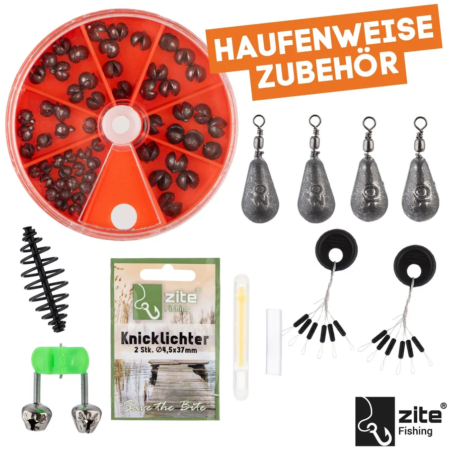 XXL Allround Angelzubehr-Set mit Vorfachhaken, Posen, Hakenlser Set &  vieles mehr