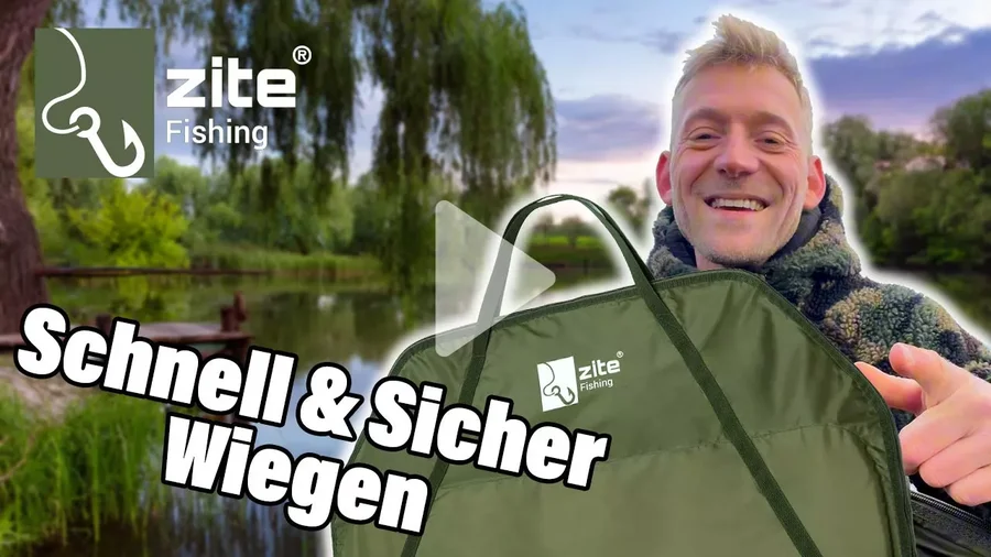 Mit der Zite Fishing Abhakmatte Karpfen schnell und einfach wiegen - Mit Reißverschluss gehts!