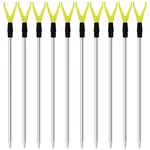 Zite Fishing Teleskopischer Rutenhalter 1,35m - 10er Set Aluminium Erdspeer mit Schnurlaufkerbe