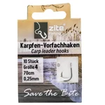 Zite Fishing Karpfen-Vorfachhaken Größe 4 im Hakenbrief fertig gebunden