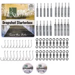 Drop Shot Starterbox 73 Teile mit Vorfachschnur Wirbel Haken Zite Fishing