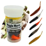 Lamellen Gummiwurm Wiggle Worm Natur Mix Knoblauch Aroma 5,5 cm 10 Stück
