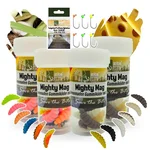 Mighty Mag Starter Set - 48 Gummiköder Knoblauch & Käse Aroma + 6 Tungsten Jighaken