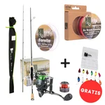 Ultra Light Angelset - 1,90m UL Rute, 1000er Spinnrolle, 2 x Schnur + Köder-Überraschung GRATIS