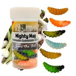 Mighty Mag Bienenmade Allround Mix Knoblauch Gummiköder Forelle 2,8 cm 12 Stück
