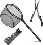 Spinnkescher Gummiert + Hakenlösezange + Scale Maßband Aufrollbar Zite Fishing Set