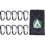 Zamper Aluminium-Karabinerhaken mit Tasche 10 Stück