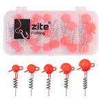 Zite Fishing Screw-In-Jigs Set 5-20g UV Aktiv Blei 25 STK in Box Gummiköder Angeln Raubfisch