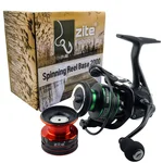 Spinning Reel Base 2000 Spinnrolle mit Frontbremse 5+1 2 Aluminiumspulen für Forelle & Barsch Spinnfischen