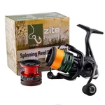 Spinning Reel Base 2000 bespult Spinnrolle mit Frontbremse 5+1 2 Aluminiumspulen für Forelle & Barsch Spinnfischen