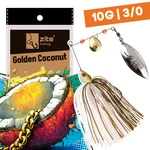 Inzite Rotator Spinnerbaits 10g – Haken 3/0 – Golden Coconut – mit Doppelspinnerblatt & Fransen